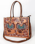 American Darling Tote Hand Tooled Printed Genuine Leather Women Bag Western Handbag Purse