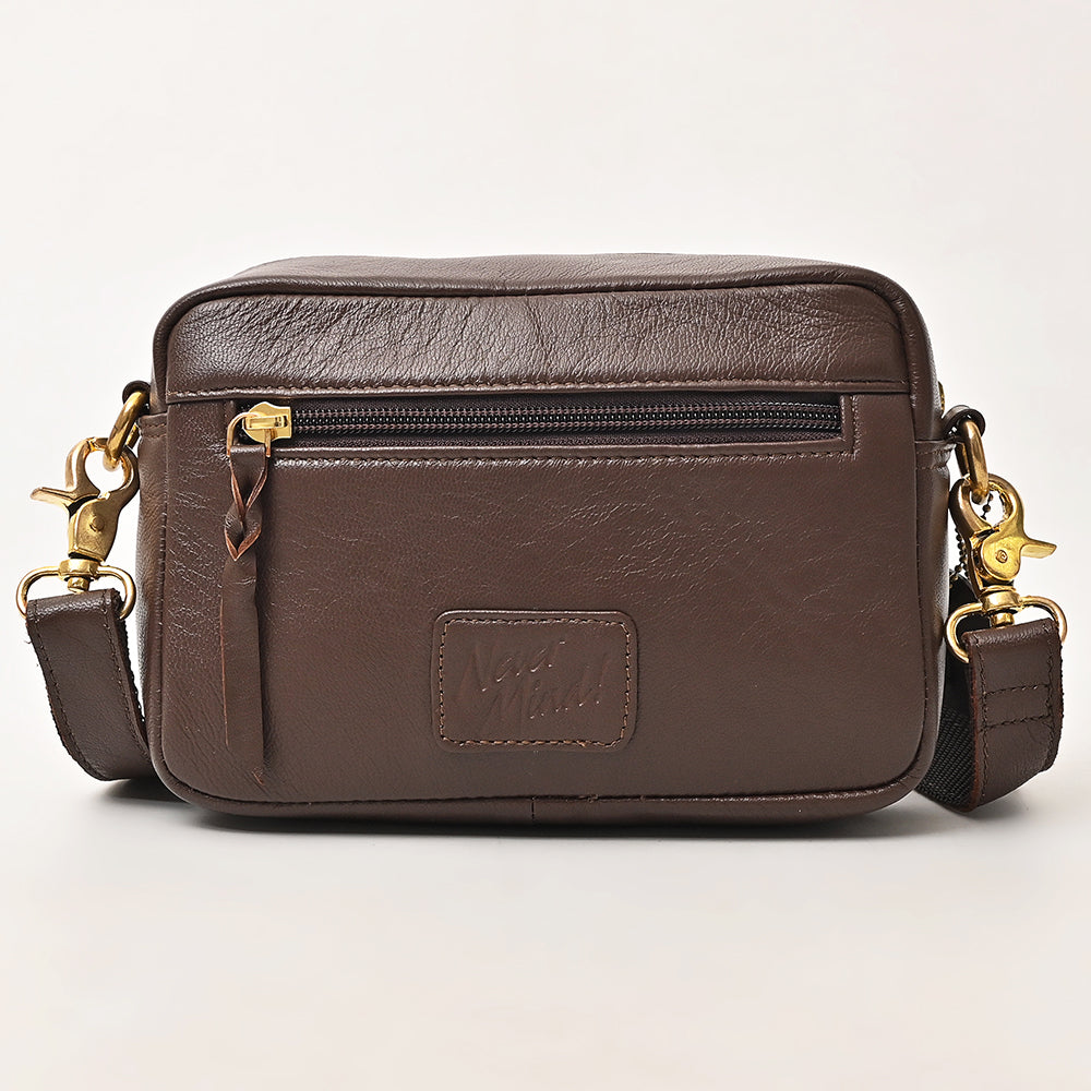 NEVER MIND Luxury Tan Quilted Leather Camera Bag Crossbody Adjustable Strap