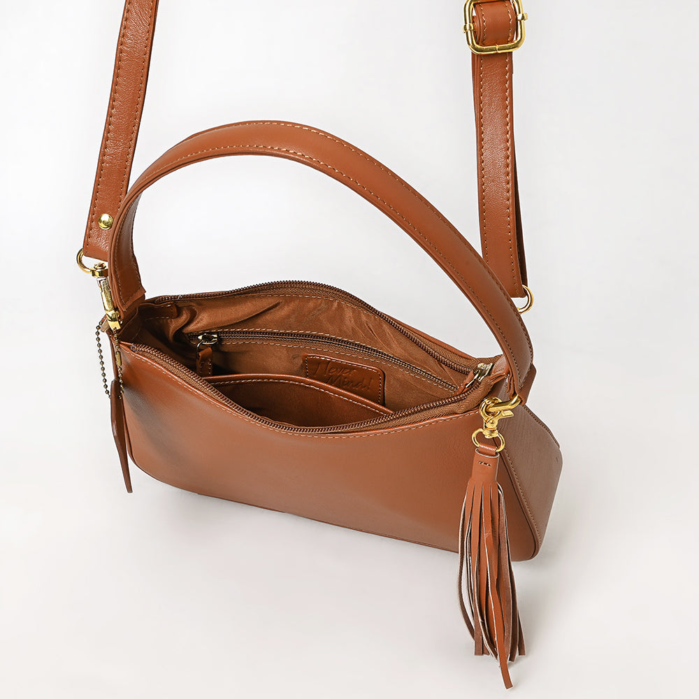 Never Mind Western Cross Body Genuine Leather Handbag Purse Wallet Bag For Women Girls