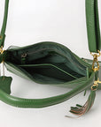 Never Mind Western Cross Body Genuine Leather Handbag Purse Wallet Bag For Women Girls