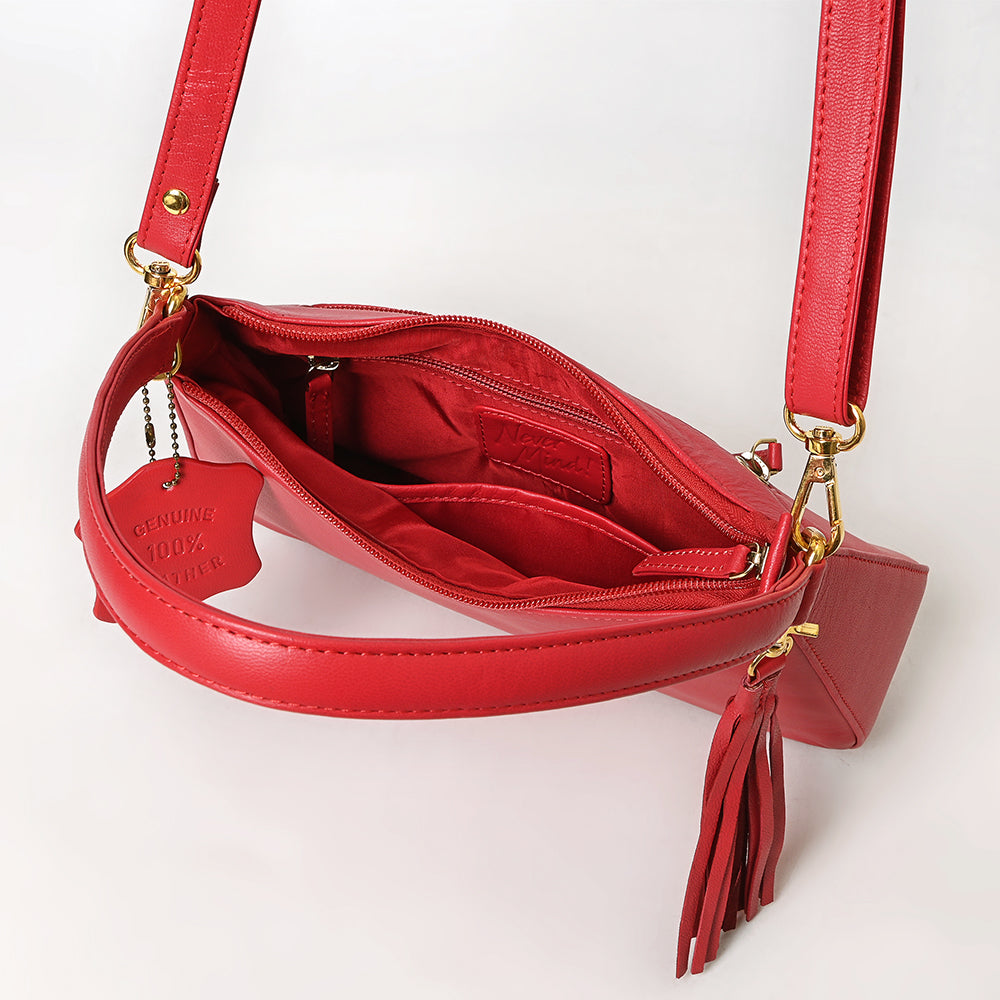 Never Mind Western Cross Body Genuine Leather Handbag Purse Wallet Bag For Women Girls