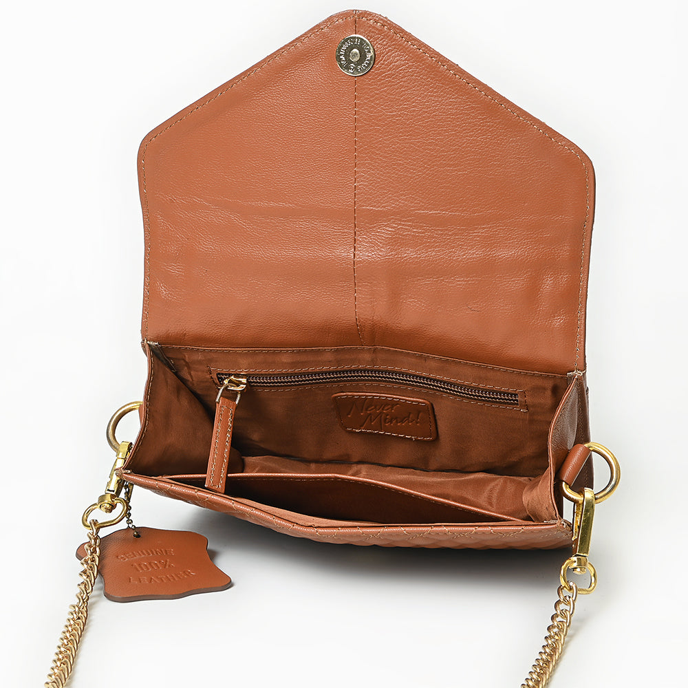 Never Mind Crossbody Genuine Leather Women Bag Western Handbag Purse