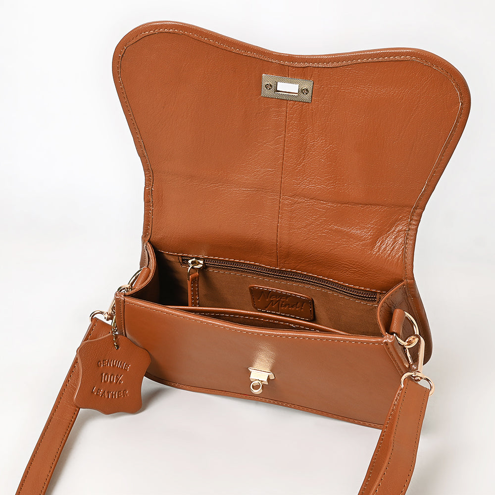 Never Mind Western Cross Body Genuine Leather Handbag Purse Wallet Bag For Women Girls