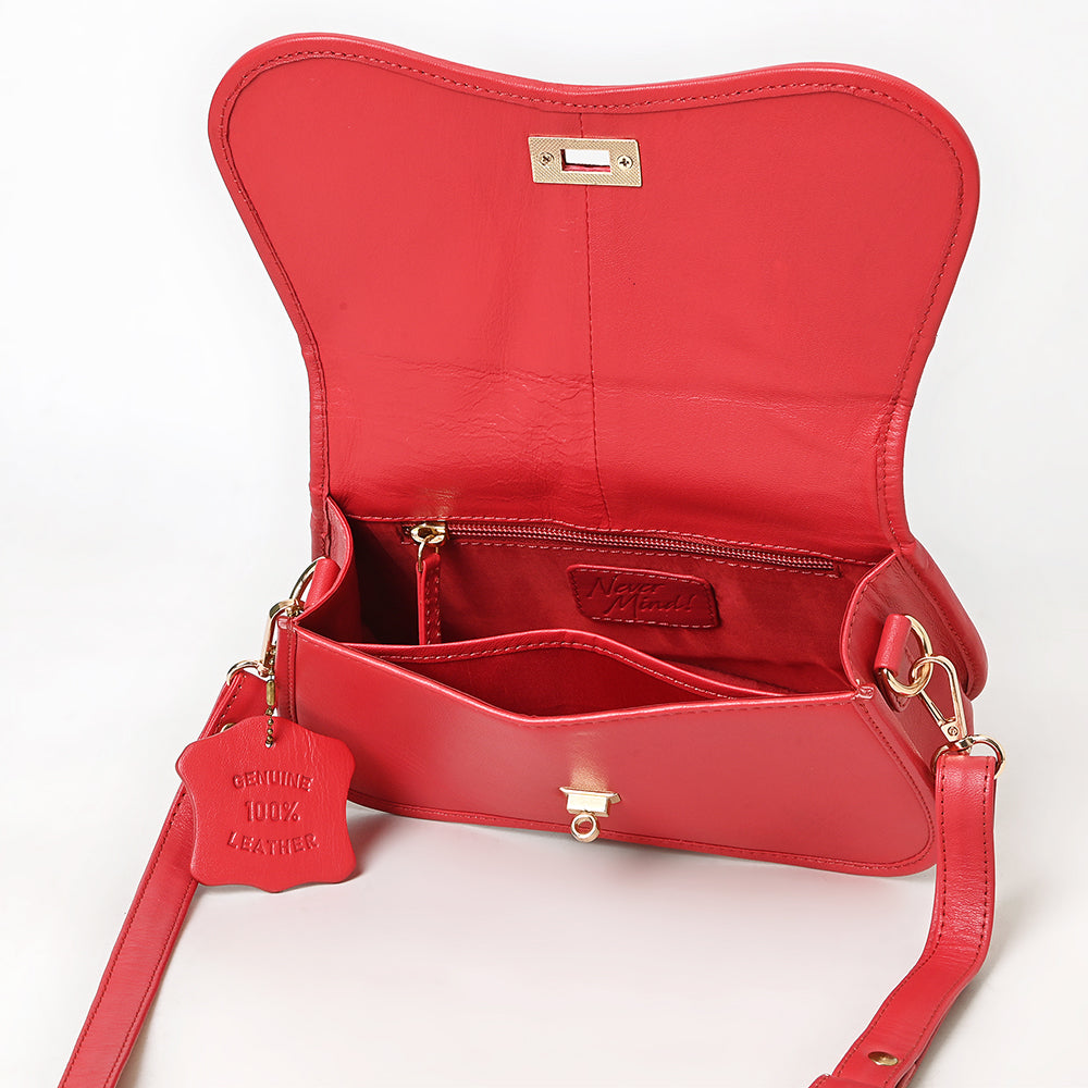 Never Mind Western Cross Body Genuine Leather Handbag Purse Wallet Bag For Women Girls