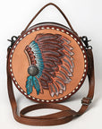 American Darling Canteen Hand Tooled Hair On Genuine Leather women bag western handbag purse
