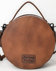 American Darling Canteen Hand Tooled Hair On Genuine Leather women bag western handbag purse