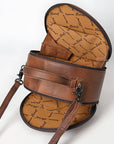 American Darling Canteen Hand Tooled Hair On Genuine Leather women bag western handbag purse
