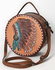 American Darling Canteen Hand Tooled Hair On Genuine Leather women bag western handbag purse