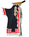 HILASON Western Horse Bull Riding Safety Leather Protective Vest & Rodeo Chaps Combo