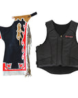 HILASON Western Horse Bull Riding Safety Leather Protective Vest & Rodeo Chaps Combo