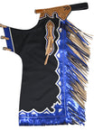 HILASON Western Horse Bull Riding Safety Leather Protective Vest & Rodeo Chaps Combo