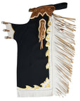 HILASON Western Horse Bull Riding Safety Leather Protective Vest & Rodeo Chaps Combo
