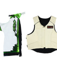 HILASON Western Horse Bull Riding Safety Leather Protective Vest & Rodeo Chaps Combo