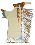 HILASON Western Horse Bull Riding Safety Leather Protective Vest & Rodeo Chaps Combo