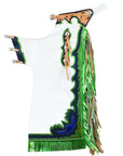 HILASON Western Horse Bull Riding Safety Leather Protective Vest & Rodeo Chaps Combo