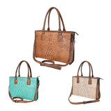 American Darling Briefcase Crocodile embossed Genuine Leather women bag western handbag purse