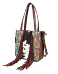 American Darling Tote Hand Tooled Hair-On Genuine Leather women bag western handbag purse