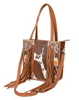 American Darling Tote Hand Tooled Hair-On Genuine Leather women bag western handbag purse