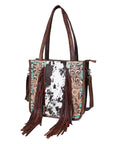 American Darling Tote Hand Tooled Hair-On Genuine Leather women bag western handbag purse