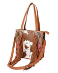 American Darling Tote Hand Tooled Hair-On Genuine Leather women bag western handbag purse