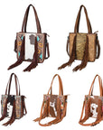 American Darling Tote Hand Tooled Hair-On Genuine Leather women bag western handbag purse
