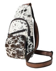American Darling Sling Hand Tooled Hair-On Genuine Leather women bag western handbag purse