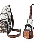 American Darling Sling Hand Tooled Hair-On Genuine Leather women bag western handbag purse