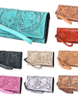 American Darling Clutch Hand Tooled Genuine Leather women bag western handbag purse