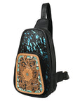 American Darling Sling Hand Tooled Saddle Blanket Genuine Leather women bag western handbag purse