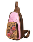 American Darling Sling Hand Tooled Saddle Blanket Genuine Leather women bag western handbag purse
