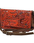 American Darling Clutch Hand Tooled Genuine Leather Women Bag Western Handbag Purse