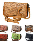 American Darling Clutch Hand Tooled Genuine Leather Women Bag Western Handbag Purse