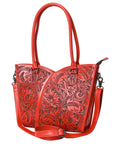 Tote Hand Tooled Genuine Leather women bag western handbag purse