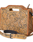 Clutch Hand Tooled Genuine Leather women bag western handbag purse