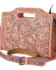 Clutch Hand Tooled Genuine Leather women bag western handbag purse