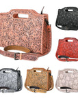 Clutch Hand Tooled Genuine Leather women bag western handbag purse