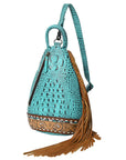 American Darling Sling Hand Tooled Crocodile Embossed Genuine Leather Women Bag Western Handbag Purse