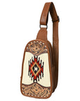 American Darling Sling Hand Tooled Upcycled Wool Genuine Leather Women Bag Western Handbag Purse