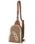 American Darling Sling Beautifully Hand Tooled  Hair-On Genuine Leather women bag western handbag purse