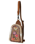 American Darling Sling Beautifully Hand Tooled  Hair-On Genuine Leather women bag western handbag purse