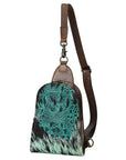 American Darling Sling Hair-On Crocodile embossed Genuine Leather women bag western handbag purse