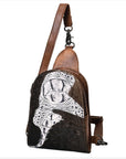 American Darling Sling Hair-On Crocodile embossed Genuine Leather women bag western handbag purse