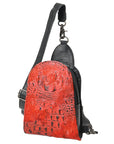 American Darling Sling Hair-On Crocodile embossed Genuine Leather women bag western handbag purse