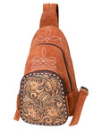 American Darling Sling Hand Tooled Genuine Leather Women Bag Western Handbag Purse