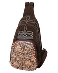American Darling Sling Hand Tooled Genuine Leather Women Bag Western Handbag Purse
