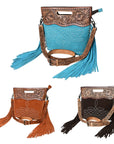 American Darling Crossbody Hand Tooled Genuine Suede Leather Women Bag Western Handbag Purse