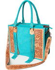 American Darling Briefcase Hand Tooled Saddle Blanket Genuine Leather women bag western handbag purse