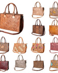 American Darling Briefcase Hand Tooled Genuine Leather Women Bag Western Handbag Purse