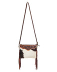 American Darling Small Crossbody Hand Tooled Hair On Genuine Leather Women Bag Western Handbag Purse