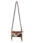 American Darling Small Crossbody Hand Tooled Hair On Genuine Leather Women Bag Western Handbag Purse